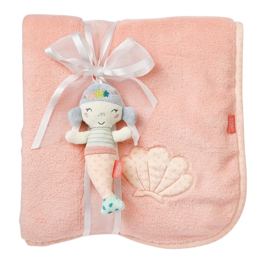 Плед BabyFehn Fehn Море, одеяльце с мягкой игрушкой русалочка