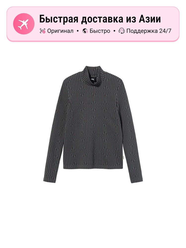 Футболка Stussy Circle Mock Neck Long Sleeve