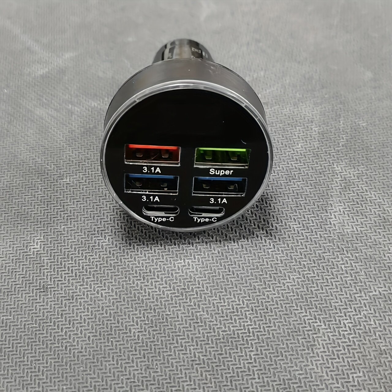Автомобильное зарядное устройство с быстрой зарядкой QC3.0, 6 в 1, с LED-дисплеем, новая модель, черный