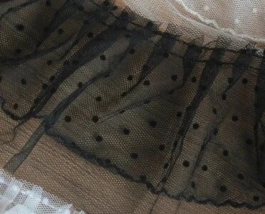 Кружевная плиссированная сетка QRTRIM 2 м, белая, черная, бежевая