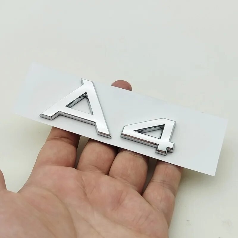 3D ABS Хромированная Черная Эмблема С Логотипом, Наклейка Для Audi A1 A2 A3 A4 A5 A6 A7 A8 Chrome A4
