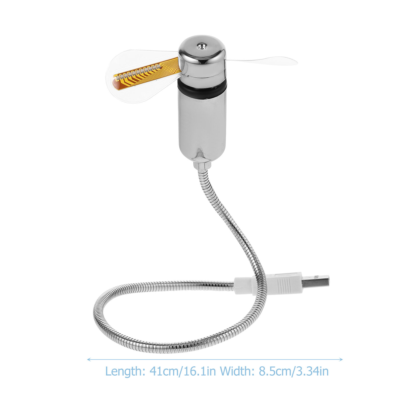 Usb вентилятор с программируемым led экраном, серебристый для охлаждения компьютера
