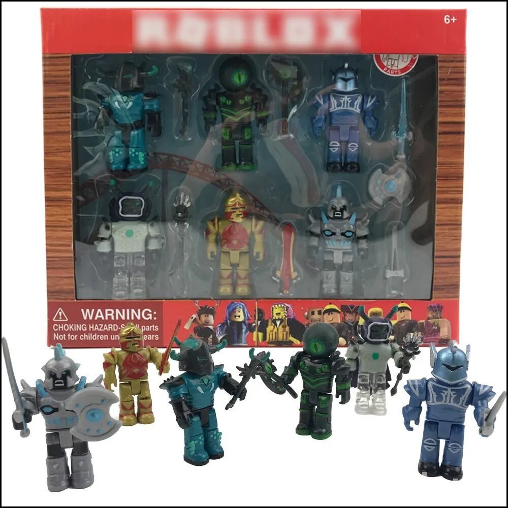 Набор минифигурок Roblox с оружием и броней, 6 штук, 7 см