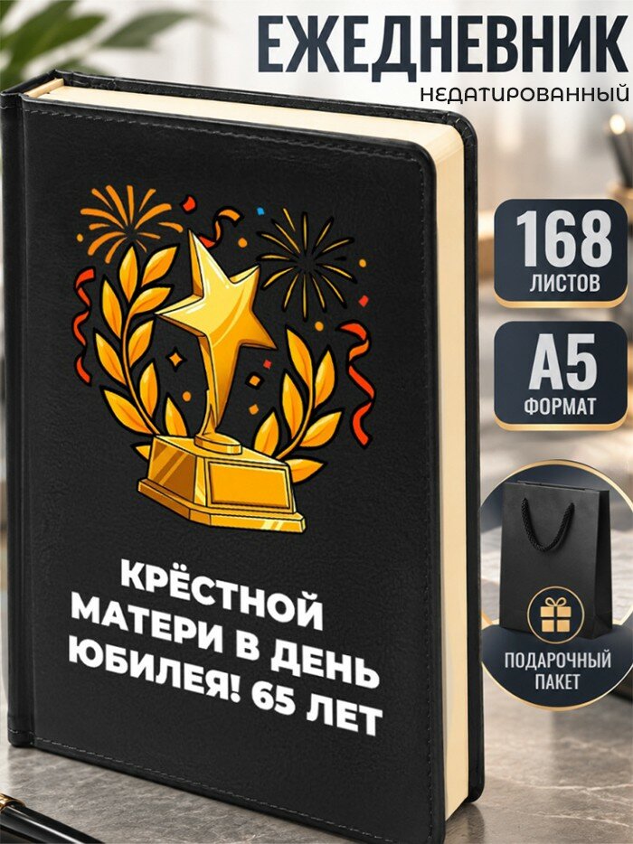 Ежедневник "Крёстной матери в день юбилея! 65 лет"