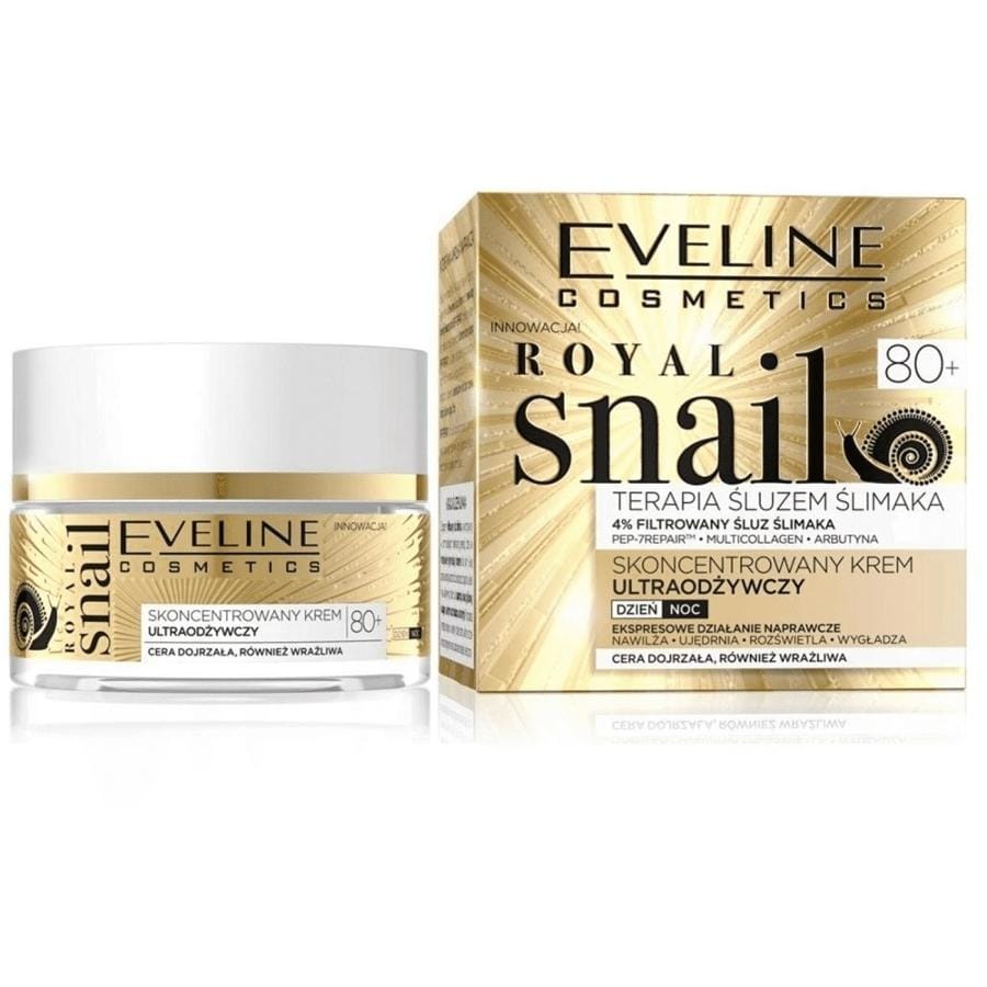 Крем для ухода за кожей Eveline Cosmetics Royal Snail 80+, концентрированный ультрапитательный крем на день и на ночь, 50 мл