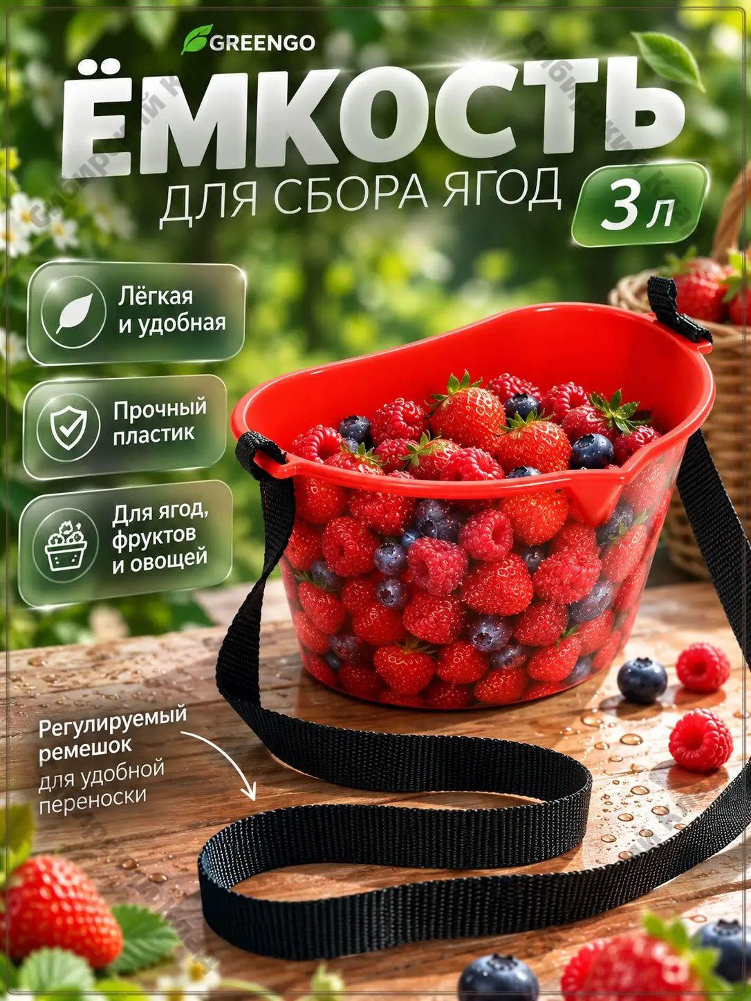 Плодосборник 25.5 см x 14 см 1 шт пластик