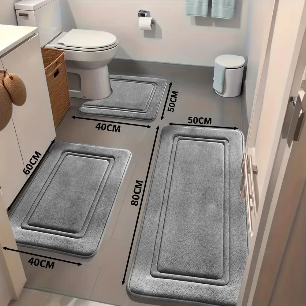 Коврик для ванной 3d-эффект серый