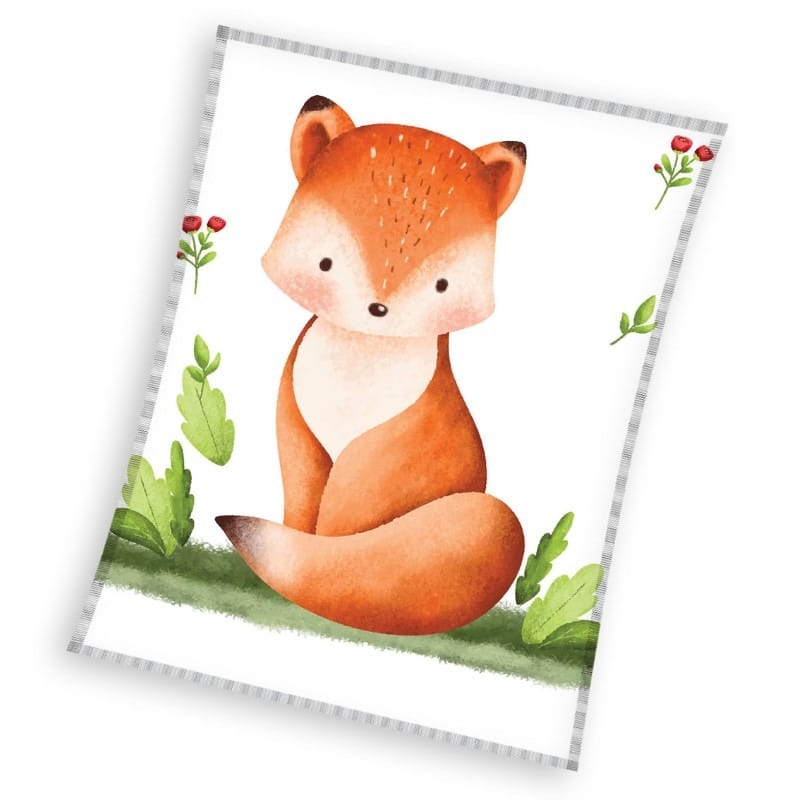 Плед Carbotex Лис, коралловый, 110x140 см, для детей