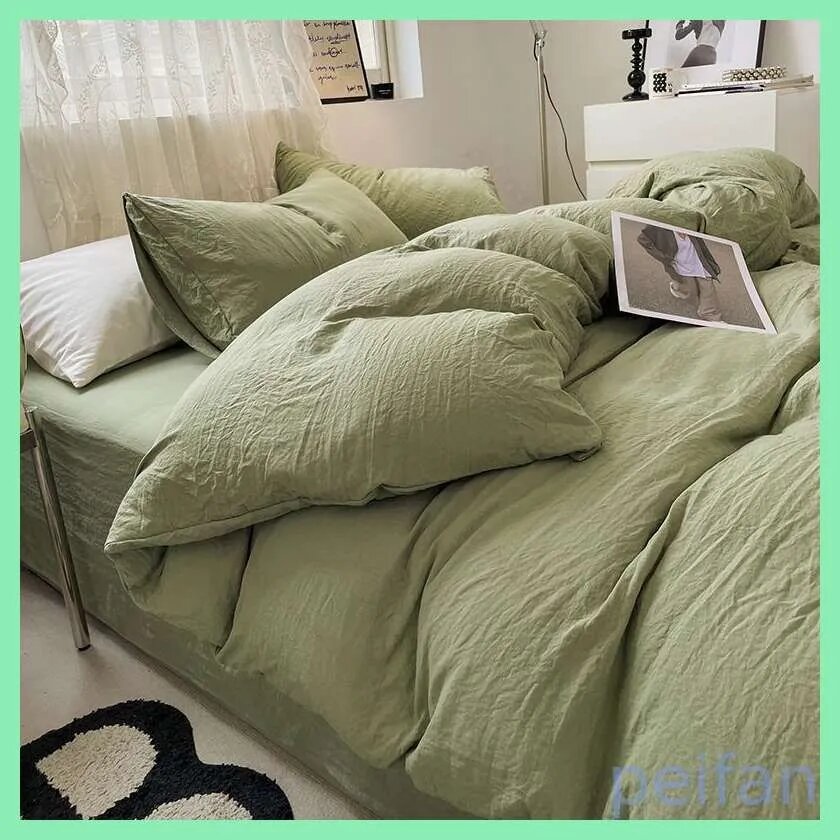 Комплект постельного белья 2-спальный вареный хлопок 150x200, 180x220 см, наволочки 48x74, простыня 180x230 см