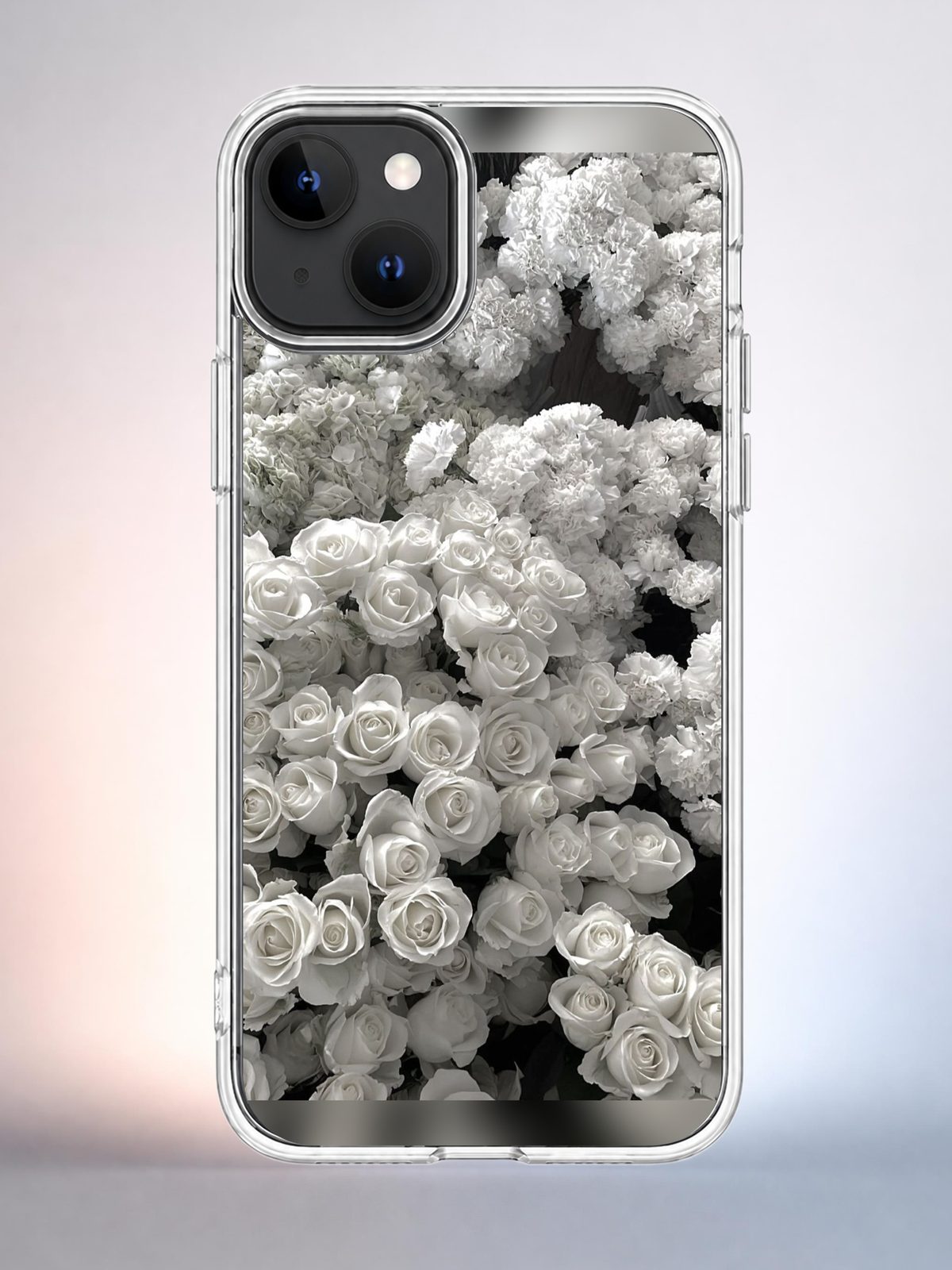 Чехол iPhone 14 Белые розы Y2K Indie Sleaze