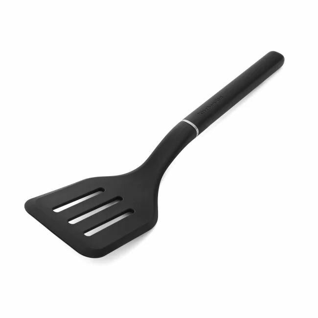 Кухонная лопатка с прорезями KitchenAid - 34см, цвет матовый черный, KHH002OHOBEG