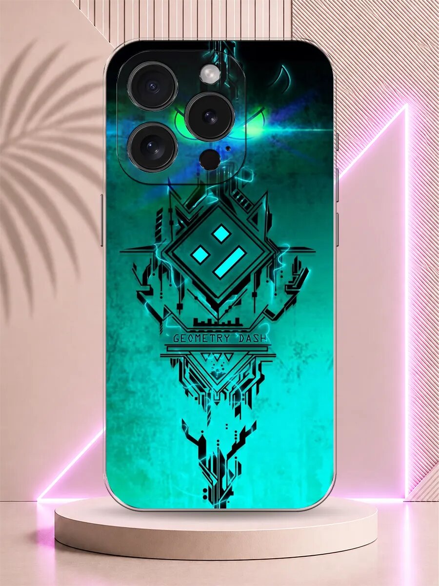 Чехол на iPhone 15 Pro Geometry Dash
