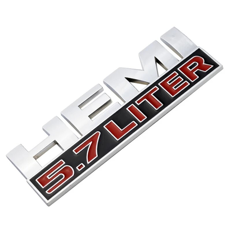 3D-наклейка на кузов автомобиля для Dodge HEMI 5.7 6.4 LITER, эмблема RAM Metal 5.7L Silver S
