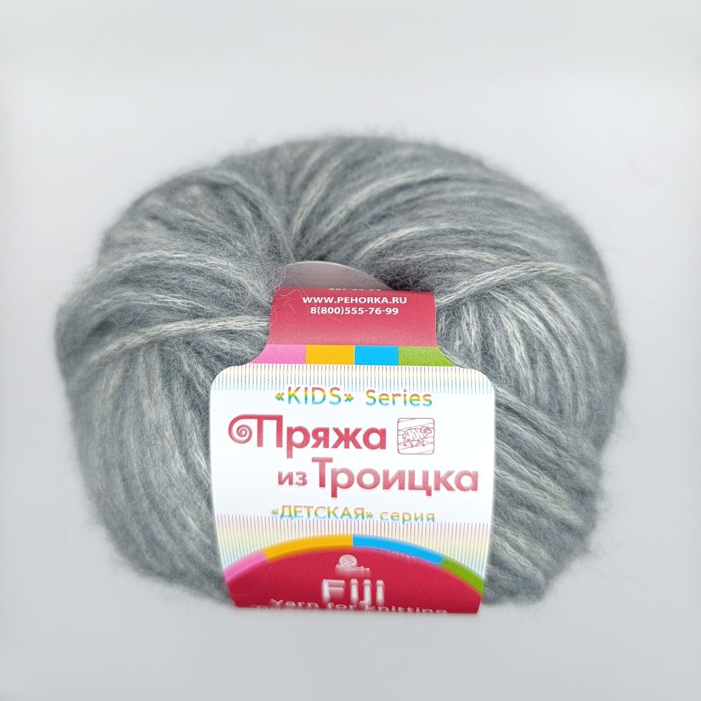 Пряжа для вязания ТКФ Фиджи 837 тёмная сталь 50 гр/95 м 20% мериносовая шерсть, 60% хлопок, 20% акрил