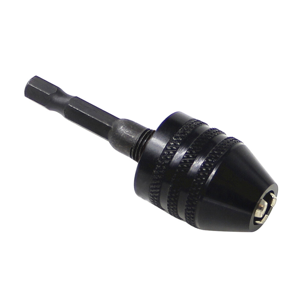 Keyless Carbon Mini 3 Jaw Drill Chuck Drilling Adapter Converter Tool Power Hand Drill Bits Черный