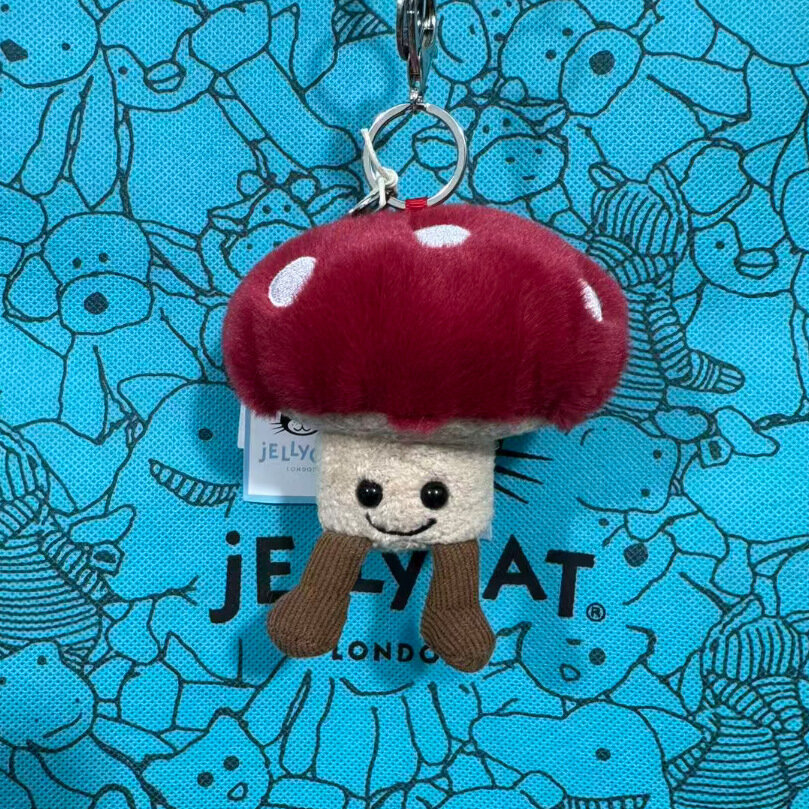 Плюшевый брелок Jellycat Red Mushroom 9-12 см со всеми бирками и штампом, с мешком