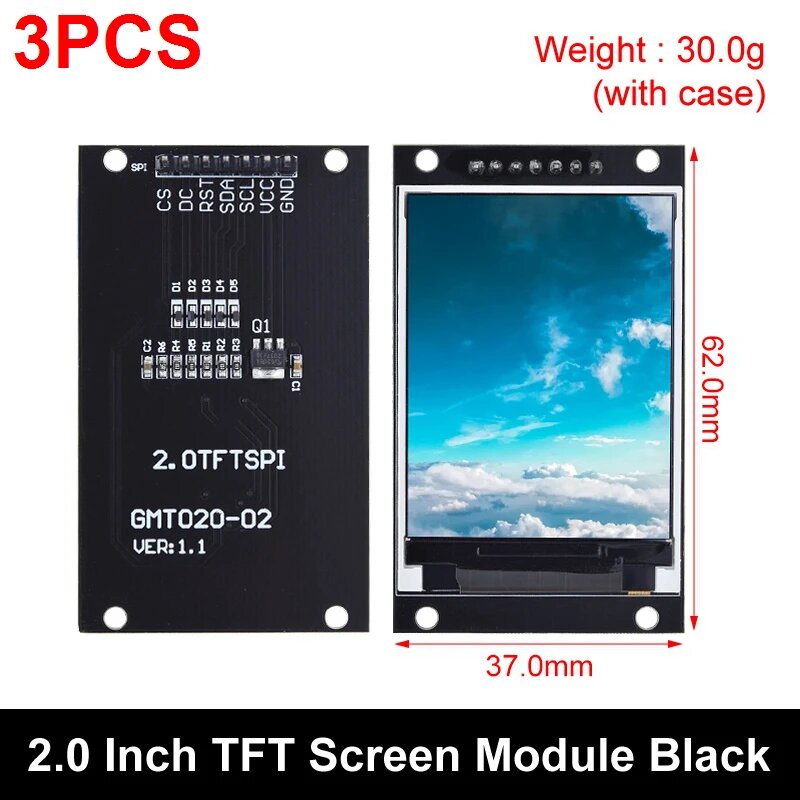 TZT ЖК-дисплей модуль 1.77/2.0/2.4/2.8 дюйма 3PCS 2.0 TFT
