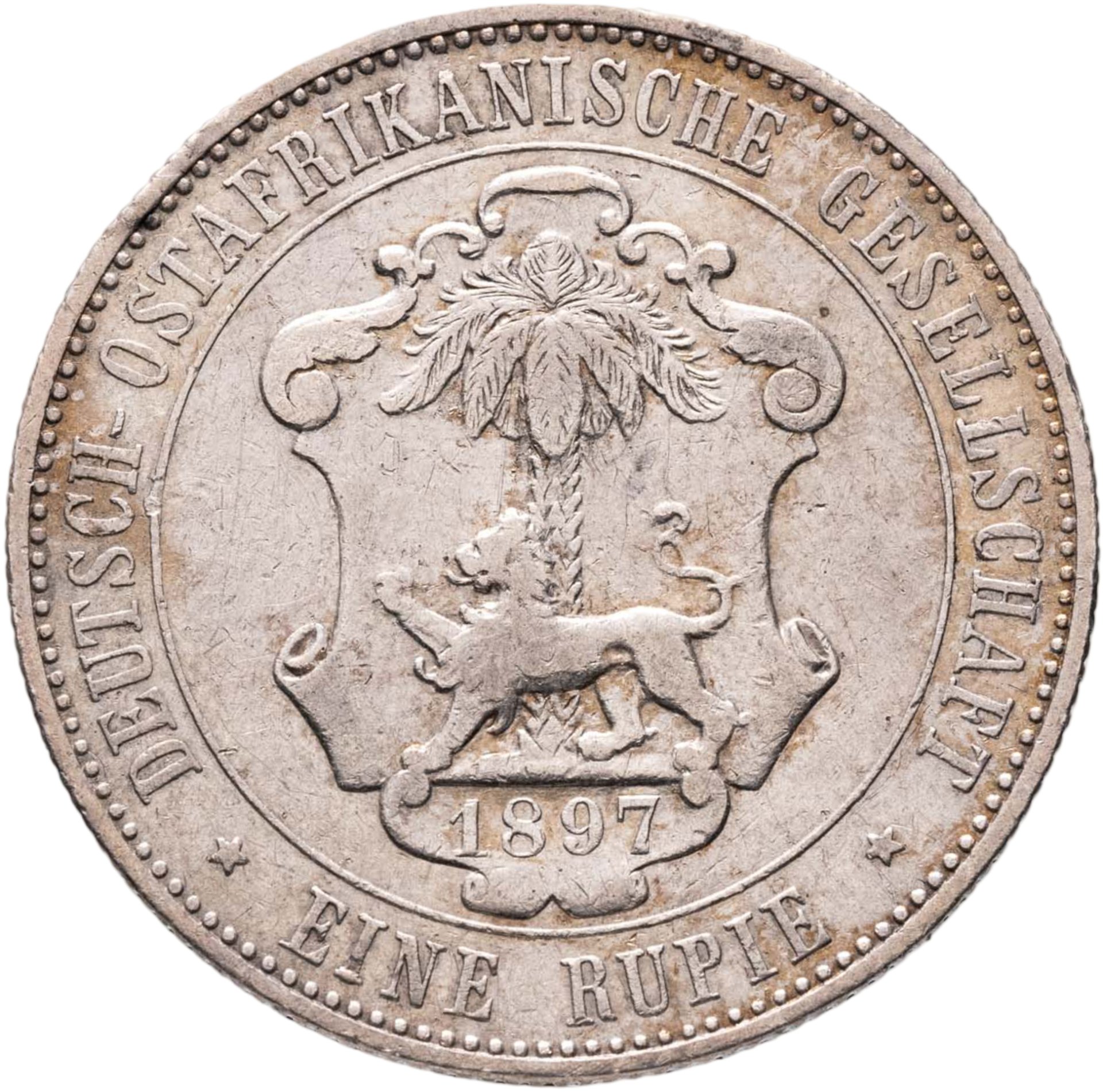 Германская Восточная Африка 1 рупия rupee 1897, Серебро 917, в сохранности XF