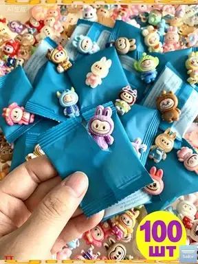 100шт, Фигурка-сюрприз, мультяшная милая тематика, слепые мешочки
