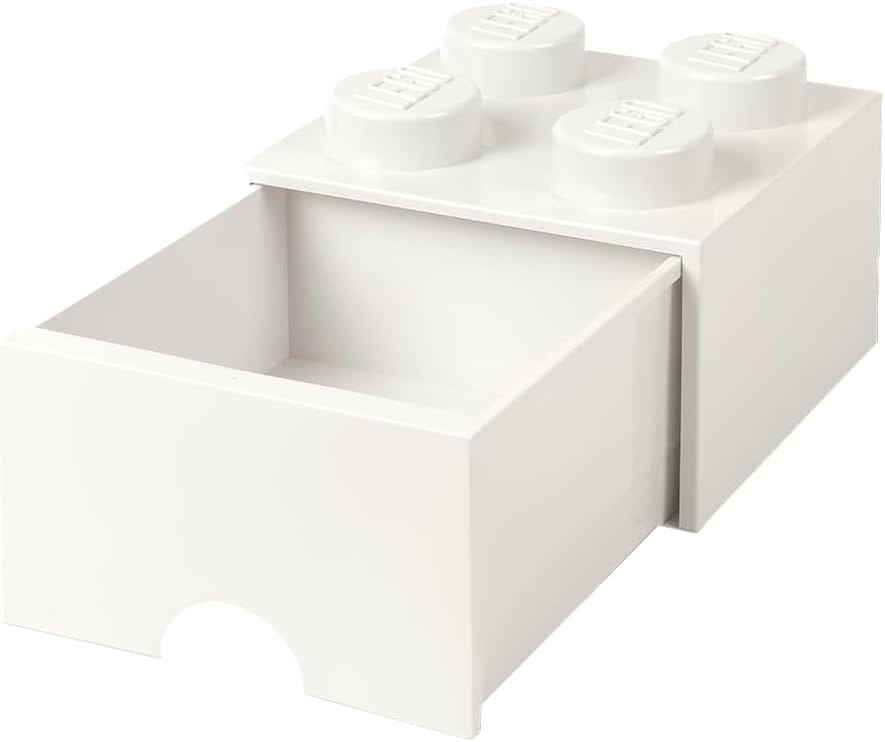 Подставка канцелярская LEGO Brick 4 контейнер-кирпич с ящиком, белый