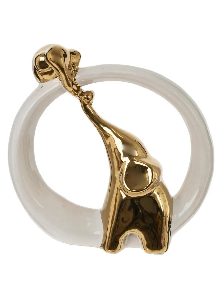 Фигурка декоративная Слоны, фарфоровая, 20 см