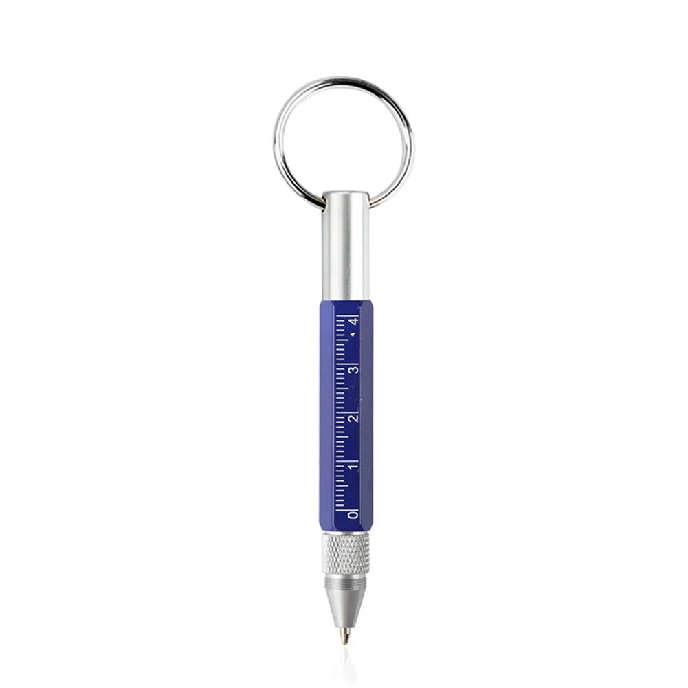 Многофункциональная металлическая ручка 6 в 1 BuyinCoins Синий, Blue-Key Ring