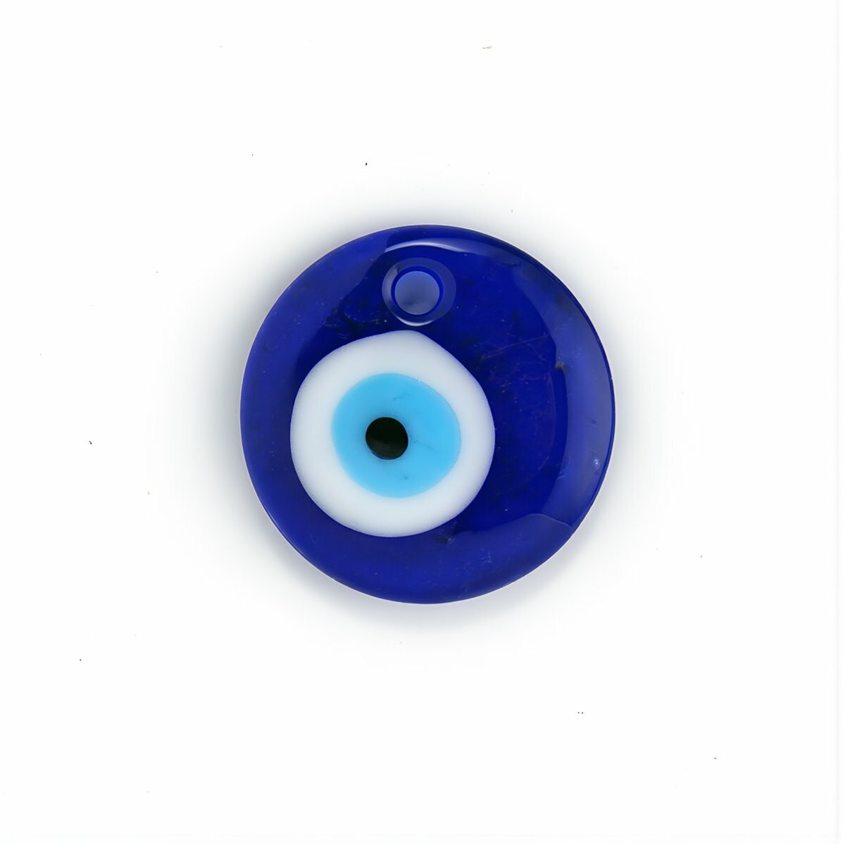 Стеклянный декоративный элемент 3 см без отверстия синий глаз дьявола для ручной поделки