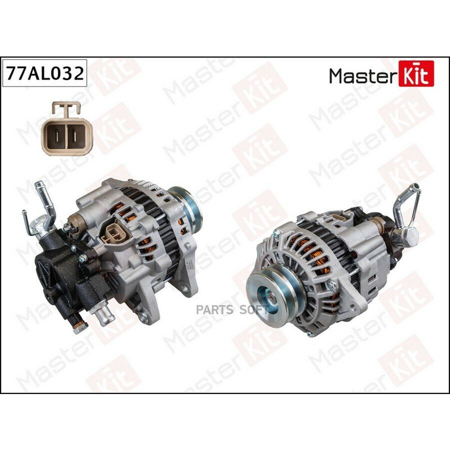 Генератор 80A MITSUBISHI Galant VI (EA_), L200 (K7_T, K6_T), Pajero III (V6_W, V7_W) 96-07 (14V) от официального дистрибьютора, MASTERKIT, артикул 77AL032
