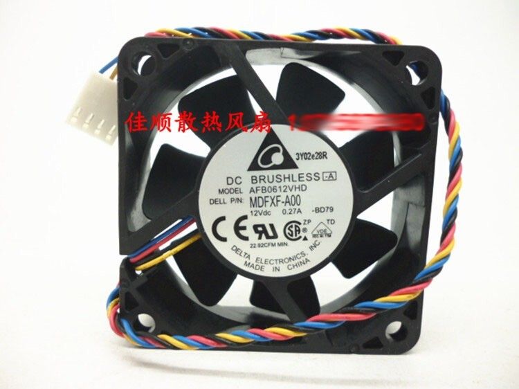 Дельта 6020 MDFXF A00 AFB0612VHD 12V 4 провода 6 см вентиляторы -