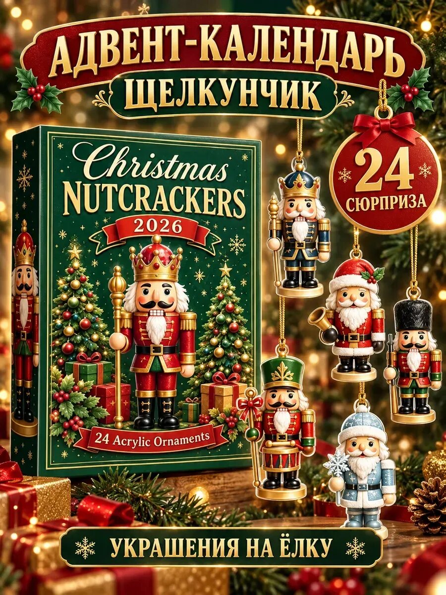 Адвент-календарь Щелкунчик 24 украшения