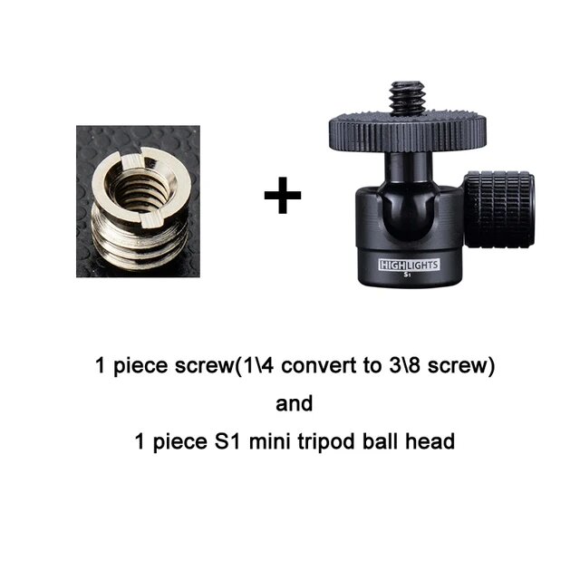 Мини штативная головка S1 360° + переходник 1/4" на 3/8"