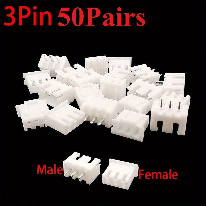 50Pairs JST XH2.54 3Pin терминалы мужской штекер + женский разъем провода разъем XH 2.54 2P