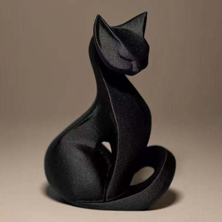 Фигурка черной кошки в готическом стиле, 3D-печать, декор для интерьера
