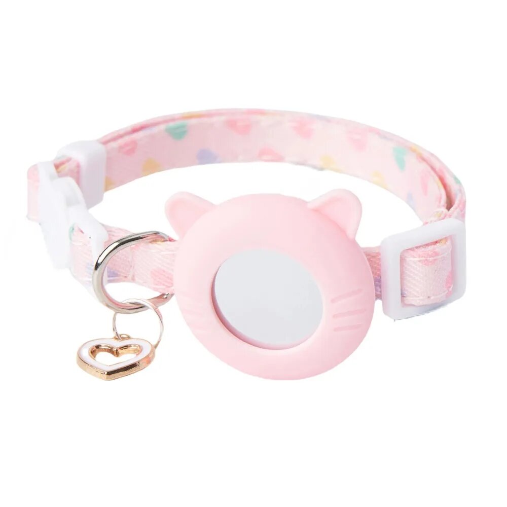 Регулируемый ошейник для кошек с держателем AirTag M, Pink