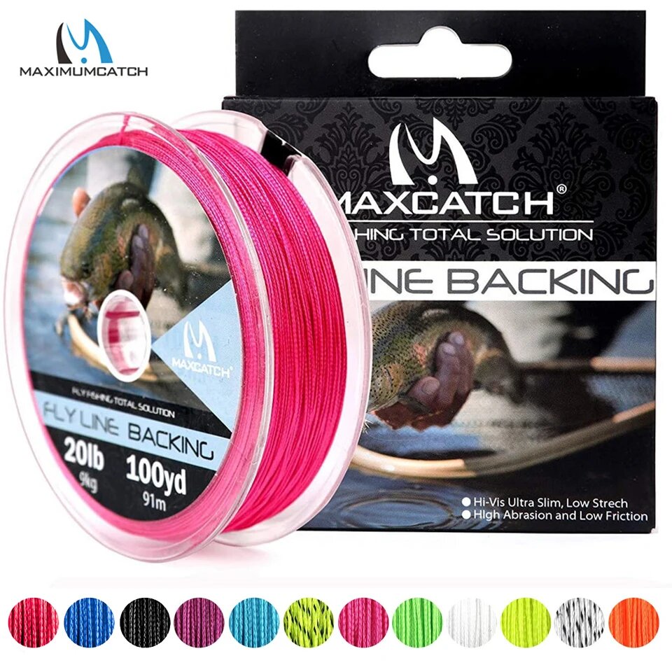 Maximumcatch плетенная леска для нахлыста 20/30 фунтов 30LB 100YARD, Розовый, Pink