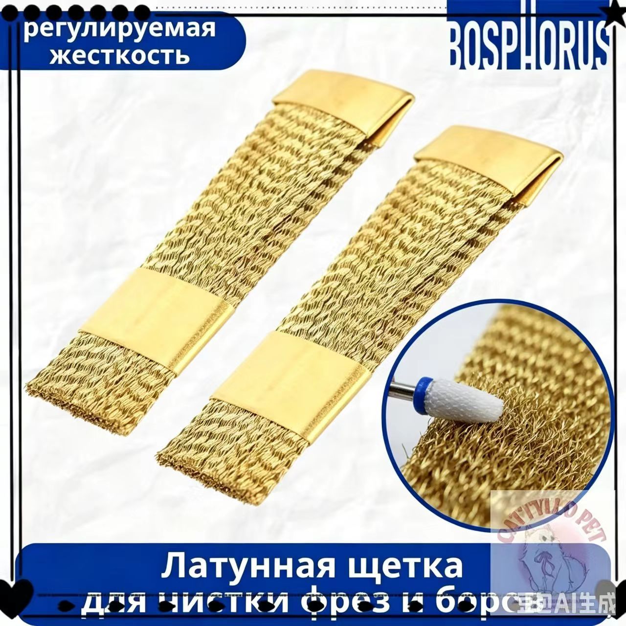 Премиум щетка из латуни для боров-2шт, Артикул: 5619315774, Цвет: Золотой