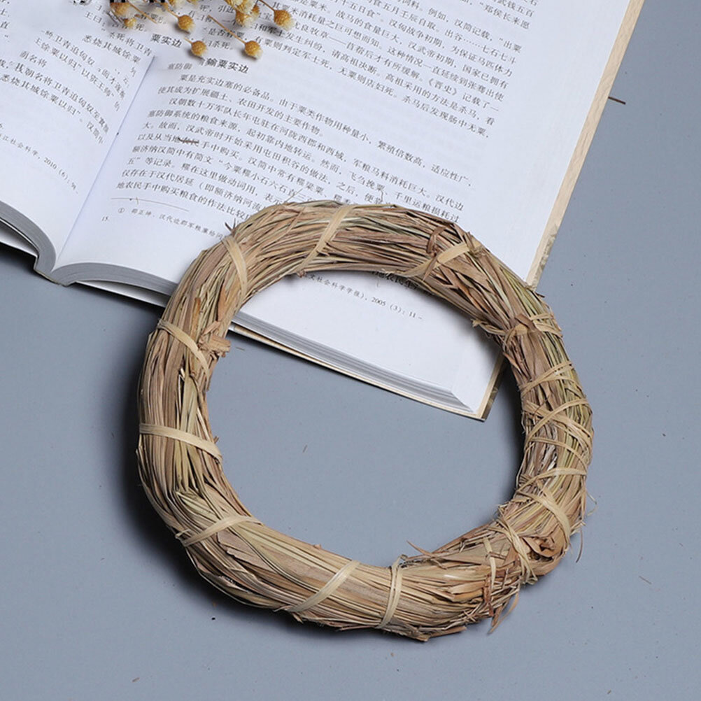 3 Комплекта DIY Гирлянда Праздничное Веночное Кольцо Из Травы Материал Для Создания Украшений Коричневый 22x22 см