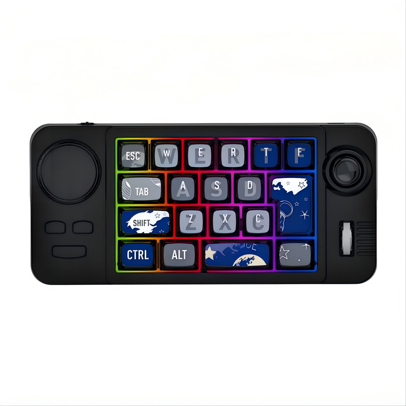 Игровая клавиатура 3-в-1 с джойстиком RGB горячая замена механический нумпад компактная клавиатура Черная