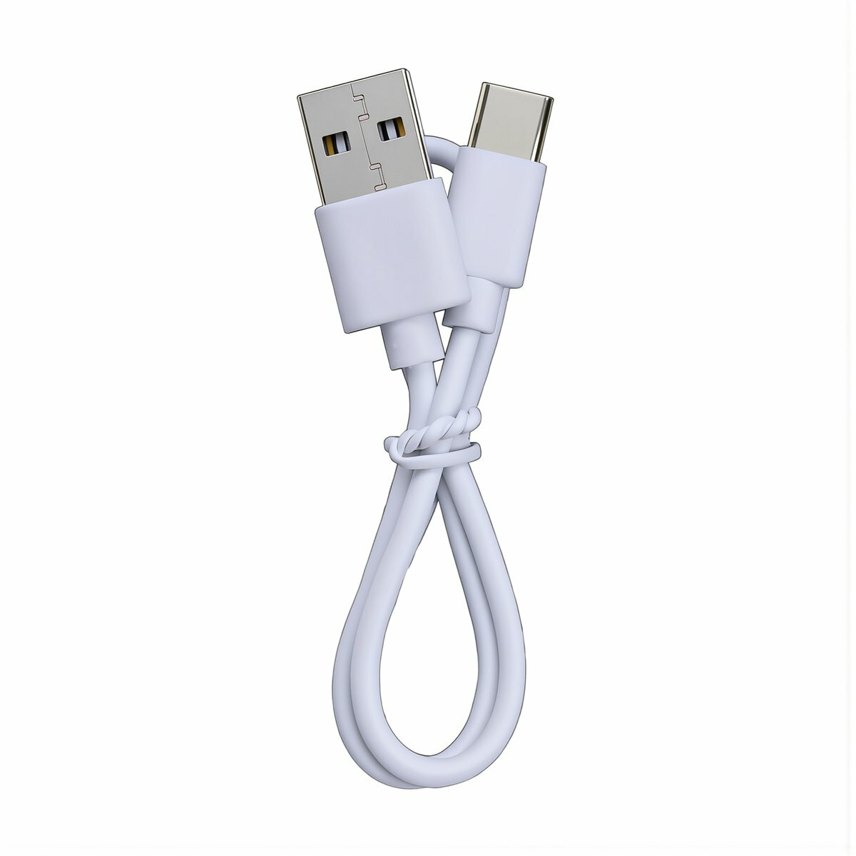 Кабель USB Type-C белый 20 см из чистой двухжильной меди для зарядки разных малых бытовых приборов и гаджетов