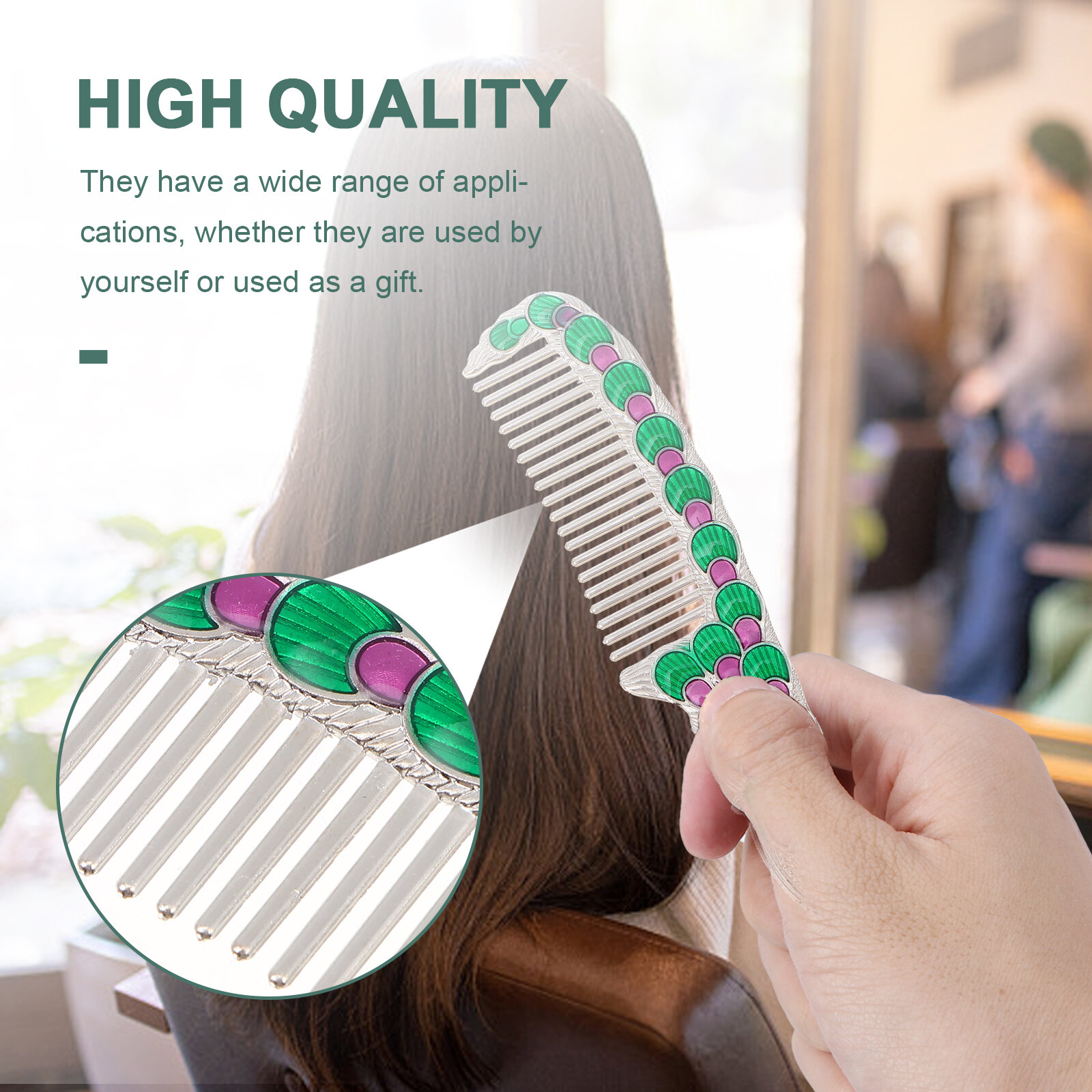 Компактное Зеркало Для Макияжа С Комбом 1 Шт Ретро Носимое 15 6X12 6Cm