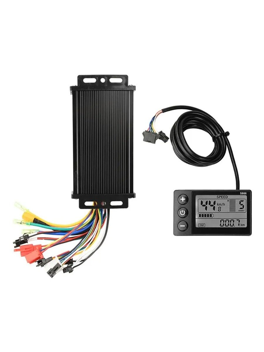 Контроллер привода 36/48/64V для электровелосипеда, 750-1500W, с дисплеем "LCD и тахометром.