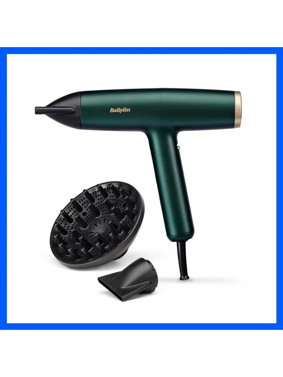 BaByliss Фен для волос Air Power Pro 1700 Вт, скоростей 3, зеленый