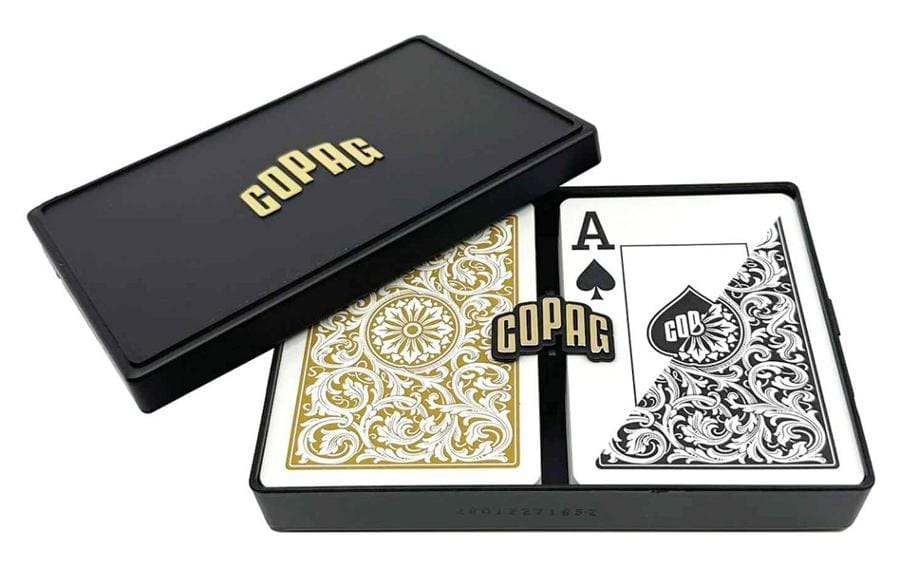 Настольная игра Cartamundi Copag Elite, пластиковые карты для покера, золотисто-черный