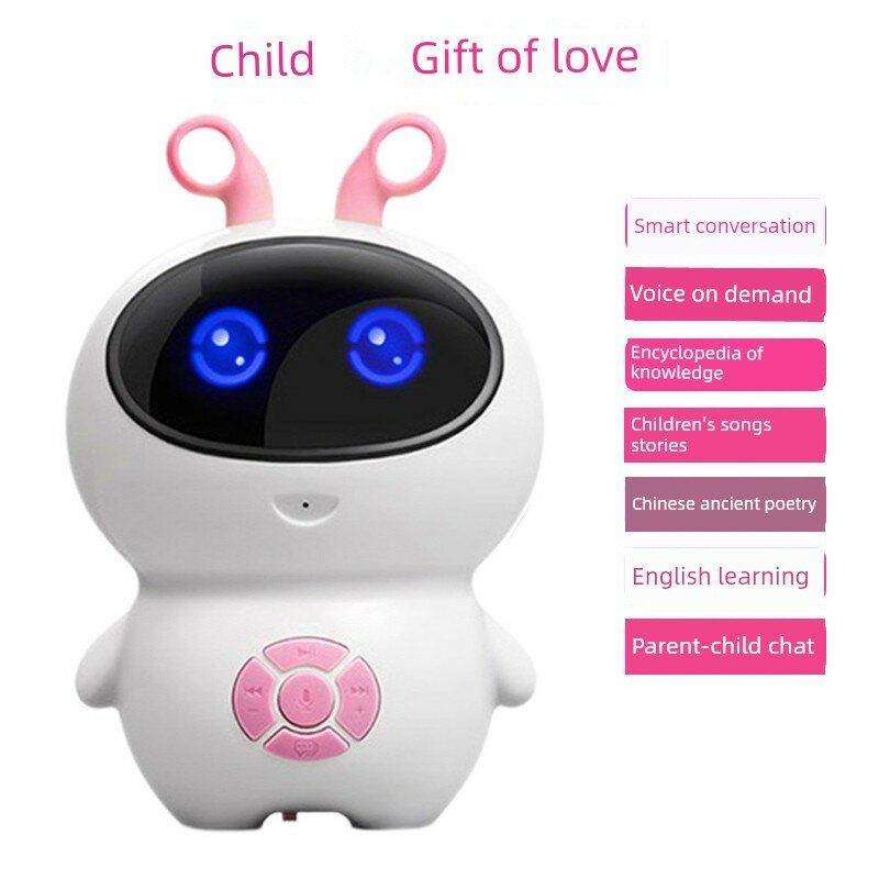 WIFI версия Менгбао ИИ умный образовательный робот для детей 3-8 лет - Розовый