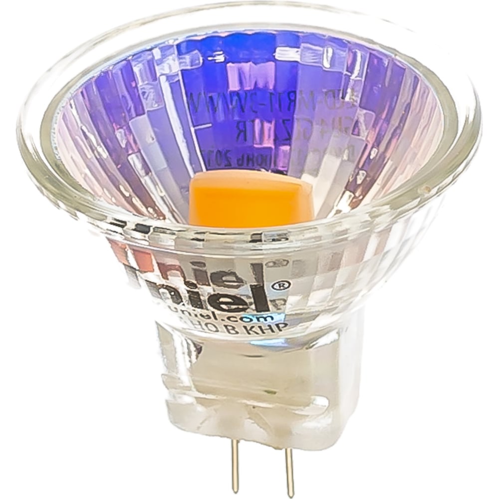 Светодиодная лампа Uniel LED-MR11-3W/WW/GU4 GLZ21TR, 12V. Прозрачная. UL-00001700