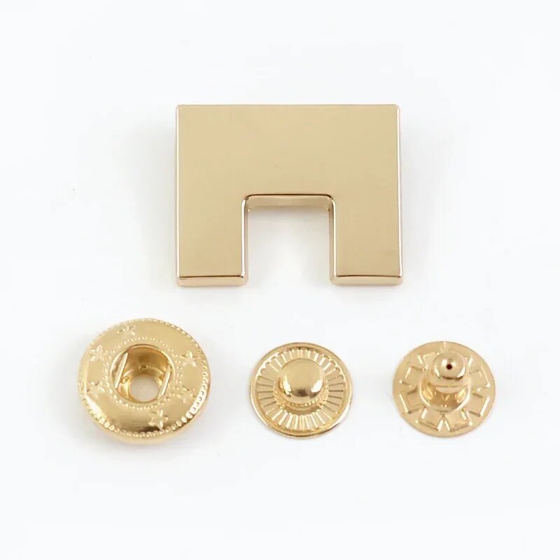 Металлические кнопки Meetee для пошива Бежевый, 10Sets, KY605-Gold-20x25mm