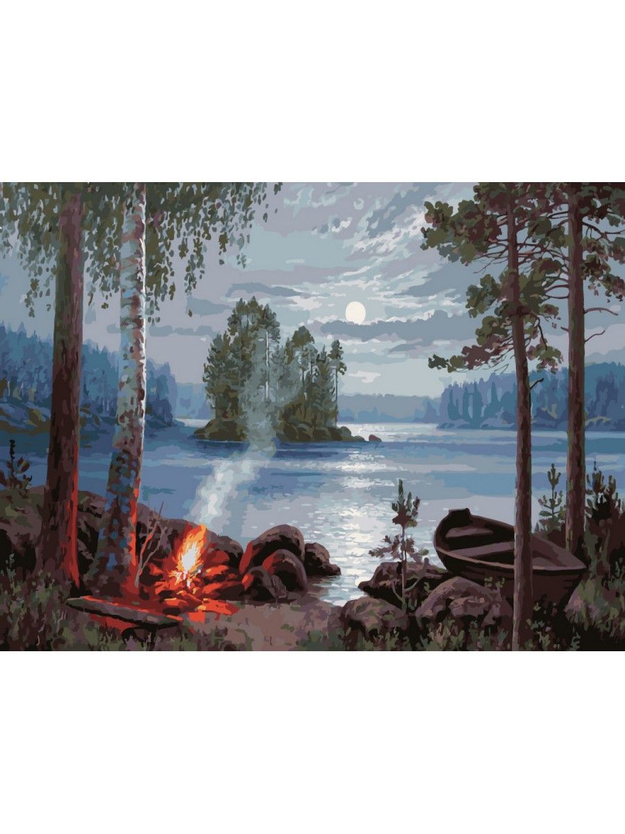 Картина по номерам Дикая Вишня 'Белые ночи в Карелии', 30x40см