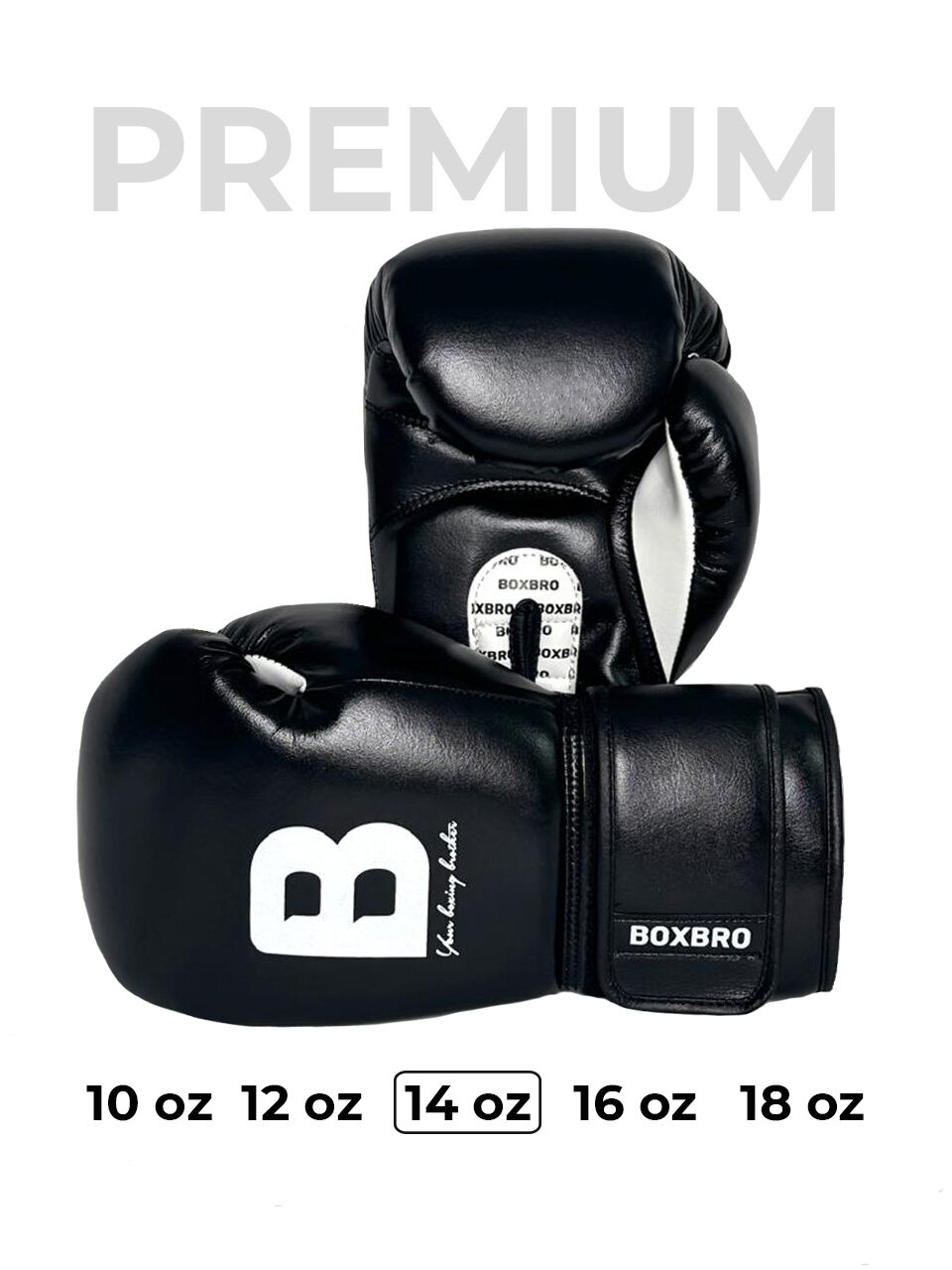 Боксерские перчатки BOXBRO premium 14 oz