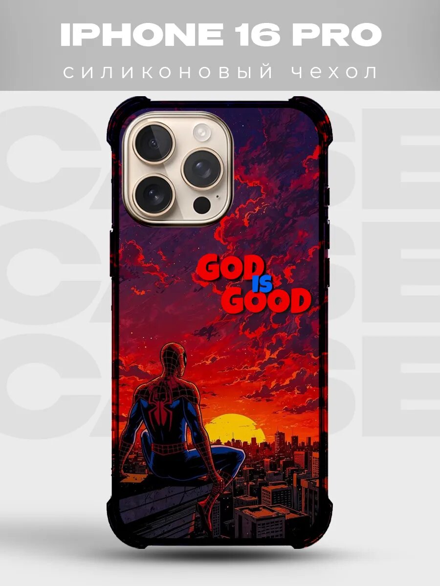 Чехол на iPhone 16 Pro Человек-паук комикс spider man марвел