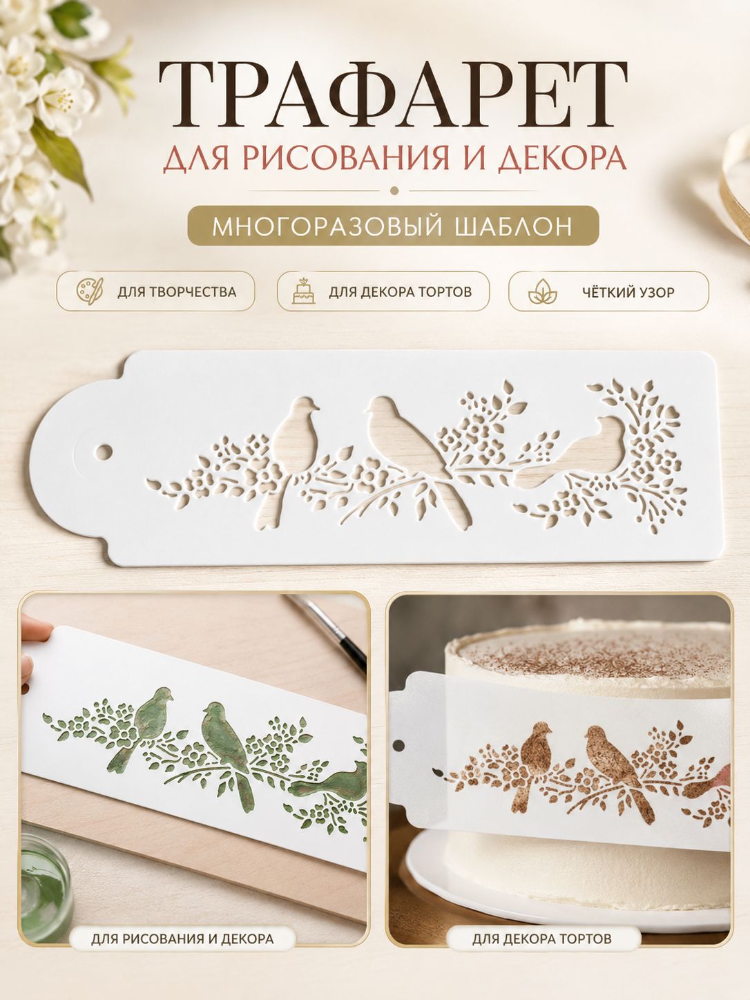Шаблон для рисования животных и птиц